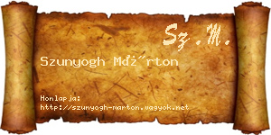 Szunyogh Márton névjegykártya