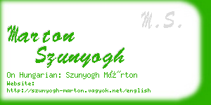 marton szunyogh business card